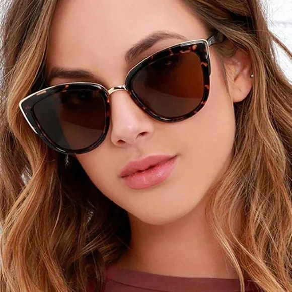 Luxe Leopard Print Gradient Cat Eye Sunnies Sunglasses - Picture 2 of 5